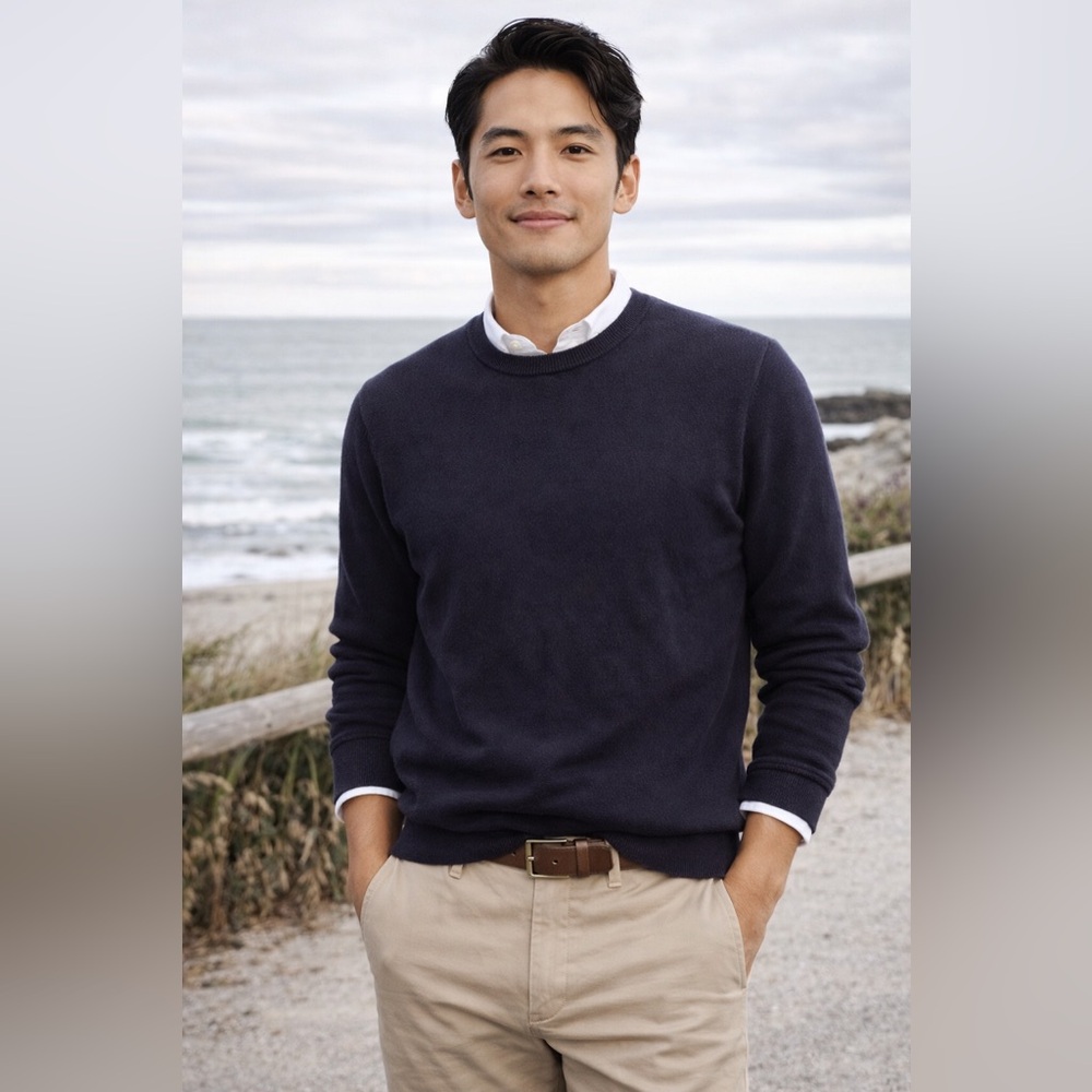 J. Crew Men's Dark Blue Crewneck Sweater. Size Small